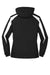 Sport-Tek JST81 Mens Full Zip Hooded Jacket Black/White Flat Back