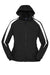 Sport-Tek JST81 Mens Full Zip Hooded Jacket Black/White Flat Front