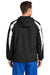 Sport-Tek JST81 Mens Full Zip Hooded Jacket Black/White Model Back