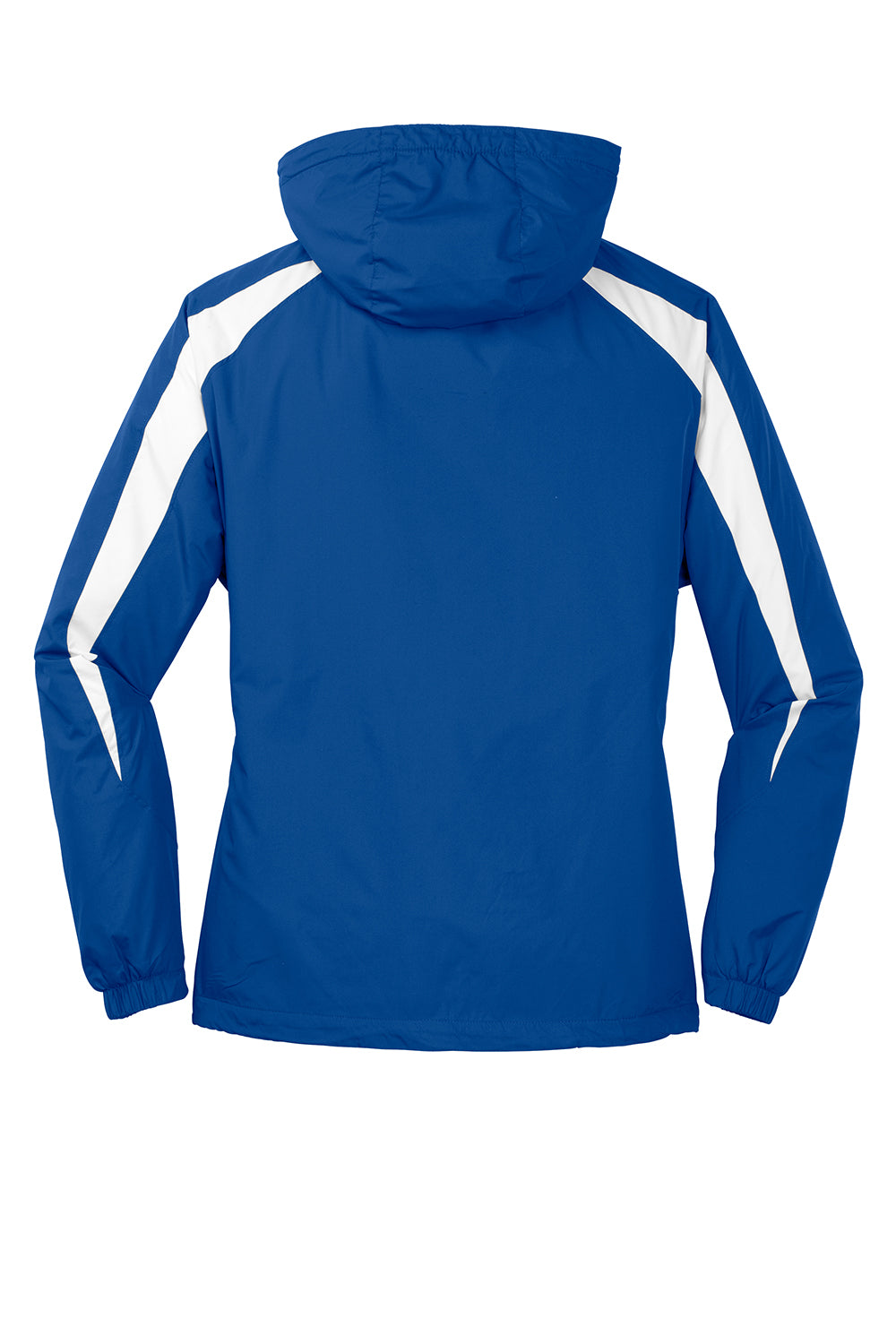 Sport-Tek JST81 Mens Full Zip Hooded Jacket True Royal Blue/White Flat Back