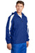 Sport-Tek JST81 Mens Full Zip Hooded Jacket True Royal Blue/White Model 3q