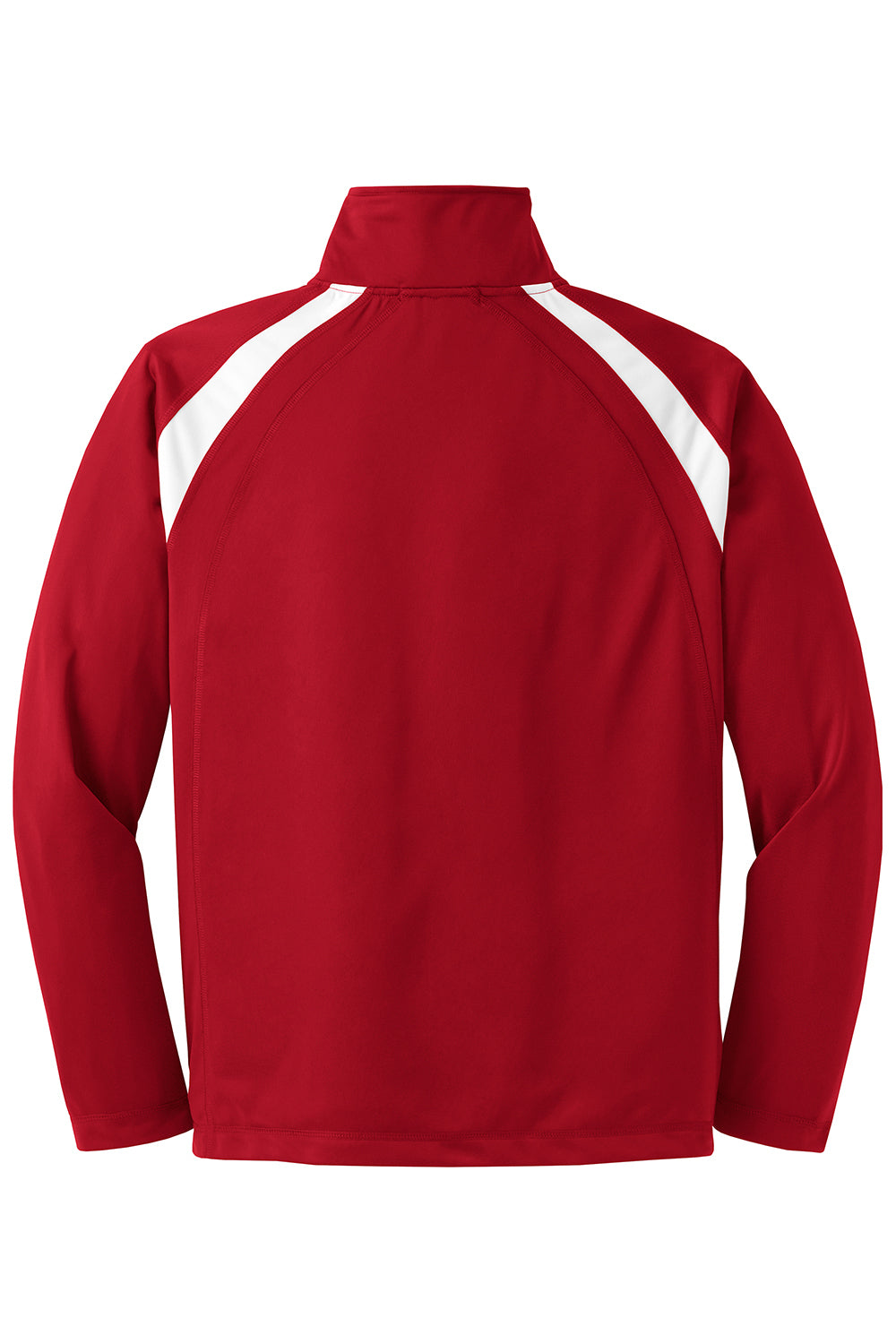 Sport-Tek JST90 Mens Full Zip Track Jacket True Red/White Flat Back