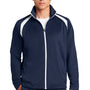 Sport-Tek Mens Full Zip Track Jacket - True Navy Blue/White