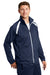 Sport-Tek JST90 Mens Full Zip Track Jacket True Navy Blue/White Model 3q