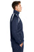 Sport-Tek JST90 Mens Full Zip Track Jacket True Navy Blue/White Model Side