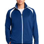 Sport-Tek Mens Full Zip Track Jacket - True Royal Blue/White