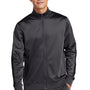 Sport-Tek Mens Full Zip Track Jacket - Graphite Grey/Black