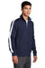 Sport-Tek JST94 Mens Full Zip Track Jacket True Navy Blue/White Model 3q