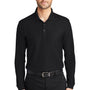 Port Authority Mens Core Classic Long Sleeve Polo Shirt - Deep Black