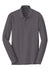 Port Authority K100LS Mens Core Classic Long Sleeve Polo Shirt Graphite Grey Flat Front