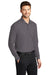 Port Authority K100LS Mens Core Classic Long Sleeve Polo Shirt Graphite Grey Model 3q