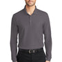 Port Authority Mens Core Classic Long Sleeve Polo Shirt - Graphite Grey