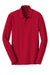 Port Authority K100LS Mens Core Classic Long Sleeve Polo Shirt Rich Red Flat Front