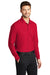 Port Authority K100LS Mens Core Classic Long Sleeve Polo Shirt Rich Red Model 3q