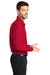 Port Authority K100LS Mens Core Classic Long Sleeve Polo Shirt Rich Red Model Side