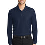 Port Authority Mens Core Classic Long Sleeve Polo Shirt - River Navy Blue