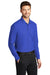 Port Authority K100LS Mens Core Classic Long Sleeve Polo Shirt True Royal Blue Model 3q