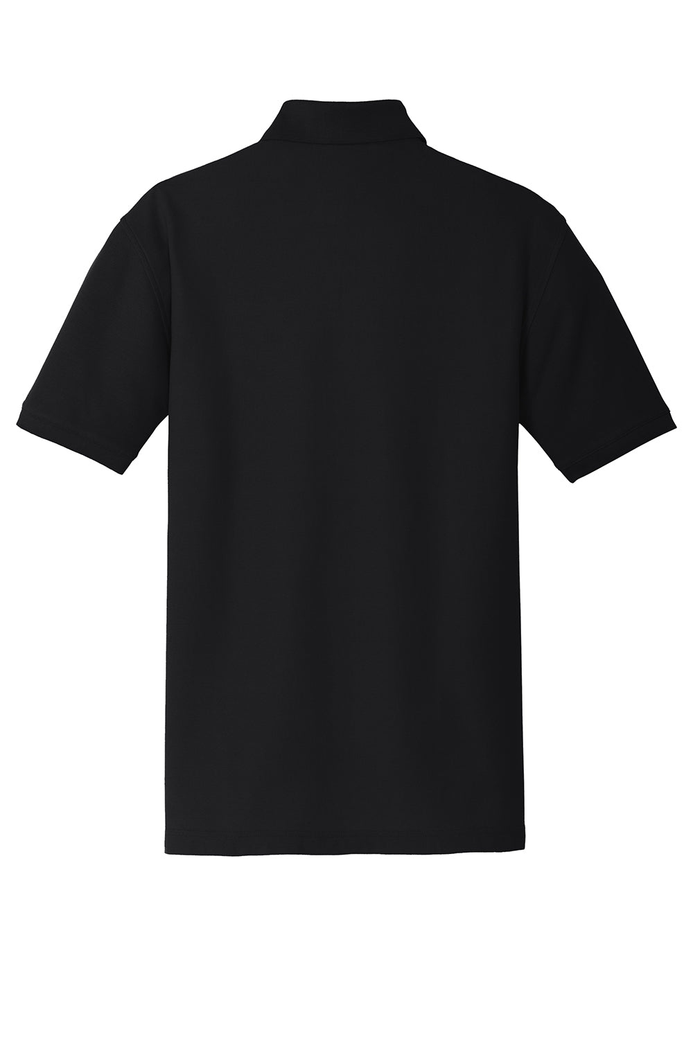 Port Authority K100P Mens Core Classic Short Sleeve Polo Shirt w/ Pocket Deep Black Flat Back