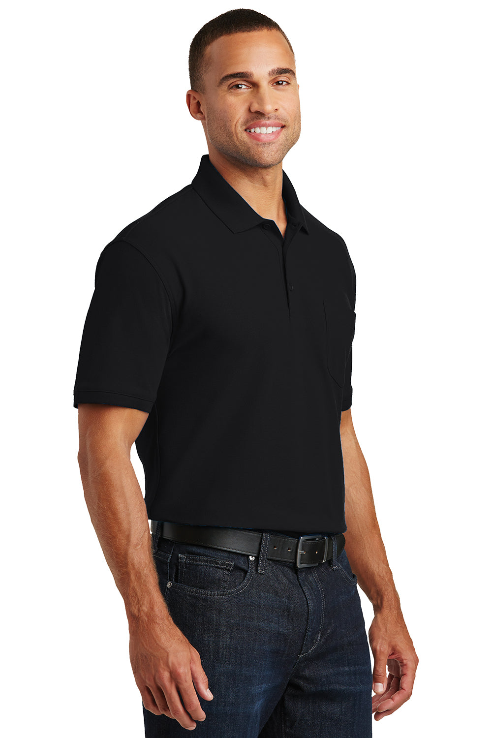 Port Authority K100P Mens Core Classic Short Sleeve Polo Shirt w/ Pocket Burgundy Model 3q