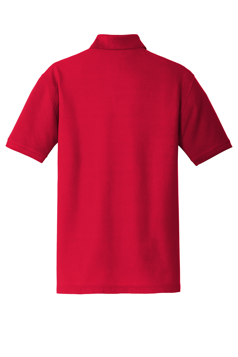 Port Authority K100P Mens Core Classic Short Sleeve Polo Shirt w/ Pocket Rich Red Flat Back