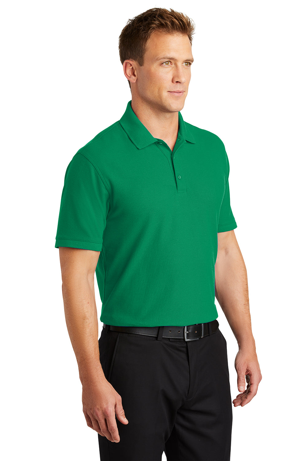 Port Authority K100/TLK100 Mens Core Classic Short Sleeve Polo Shirt Bright Kelly Green Model 3q