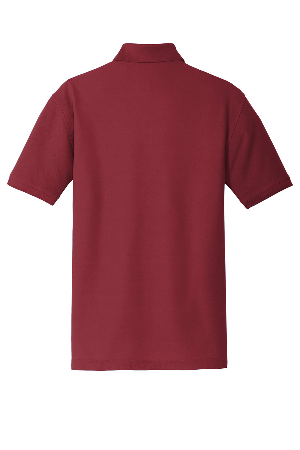 Port Authority K100/TLK100 Mens Core Classic Short Sleeve Polo Shirt Burgundy Flat Back