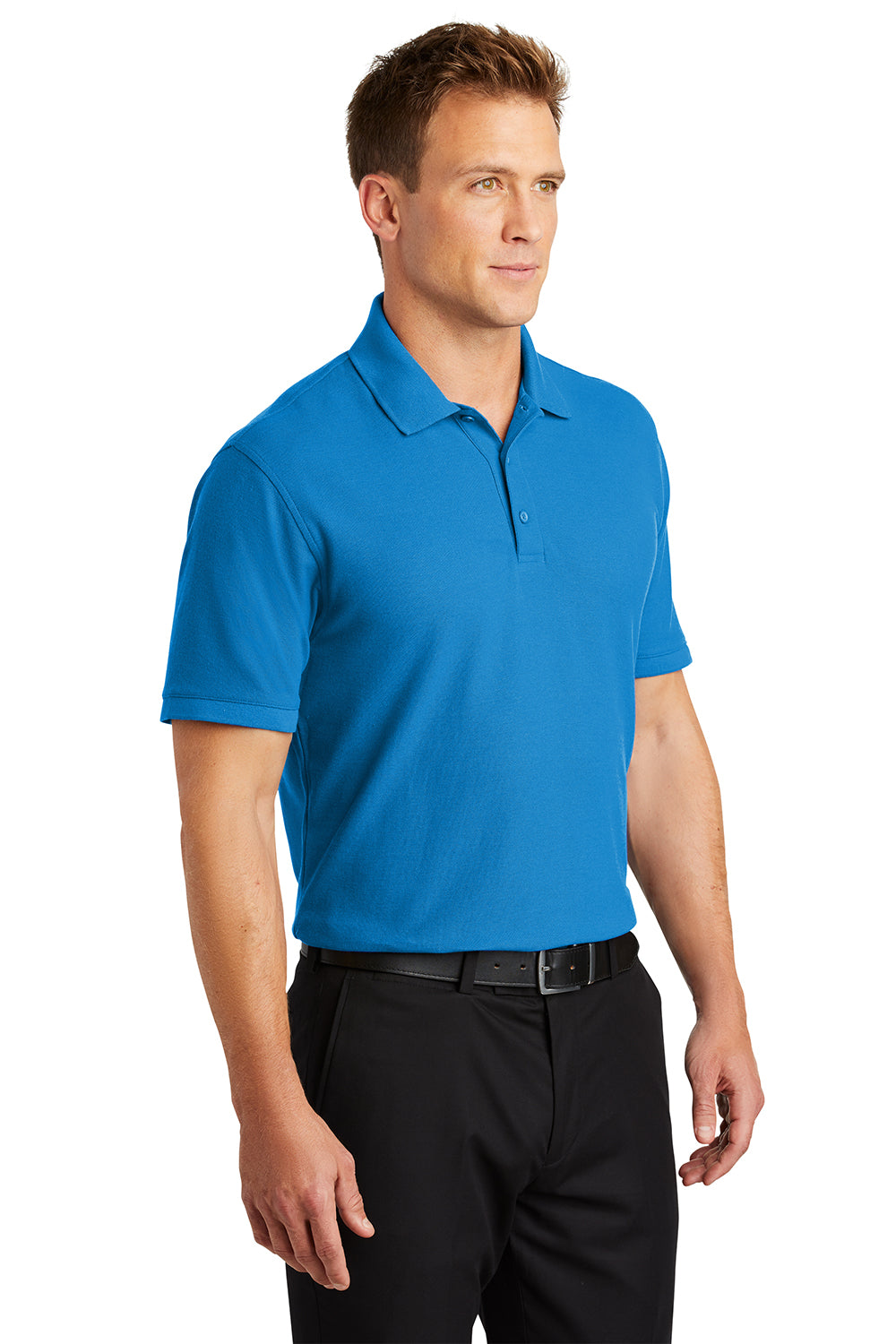 Port Authority K100/TLK100 Mens Core Classic Short Sleeve Polo Shirt Coastal Blue Model 3q