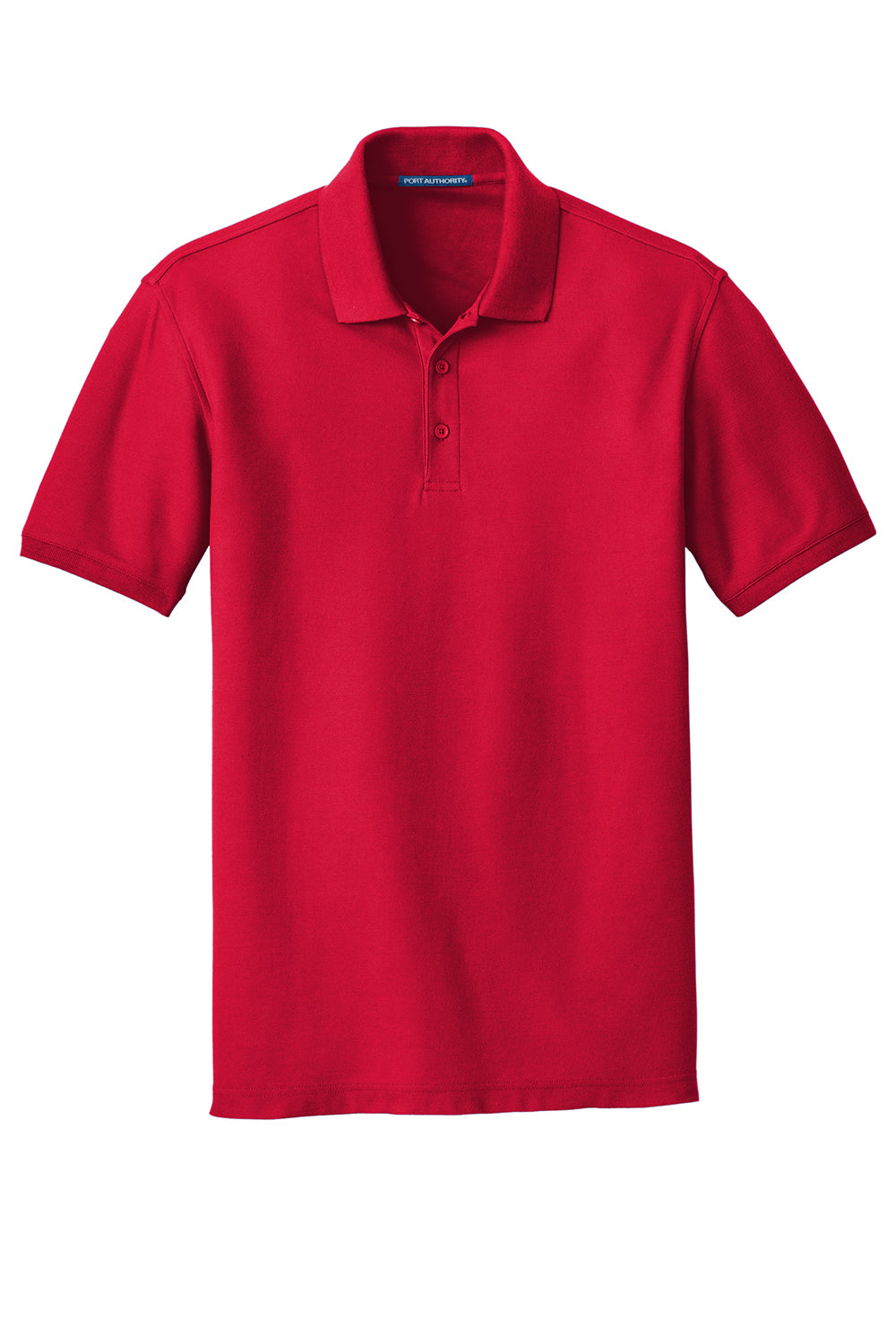 Port Authority K100/TLK100 Mens Core Classic Short Sleeve Polo Shirt Rich Red Flat Front