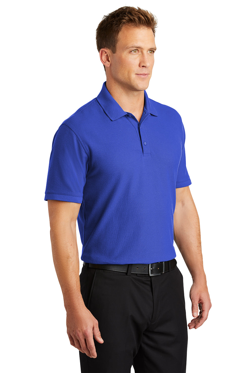 Port Authority K100/TLK100 Mens Core Classic Short Sleeve Polo Shirt True Royal Blue Model 3q