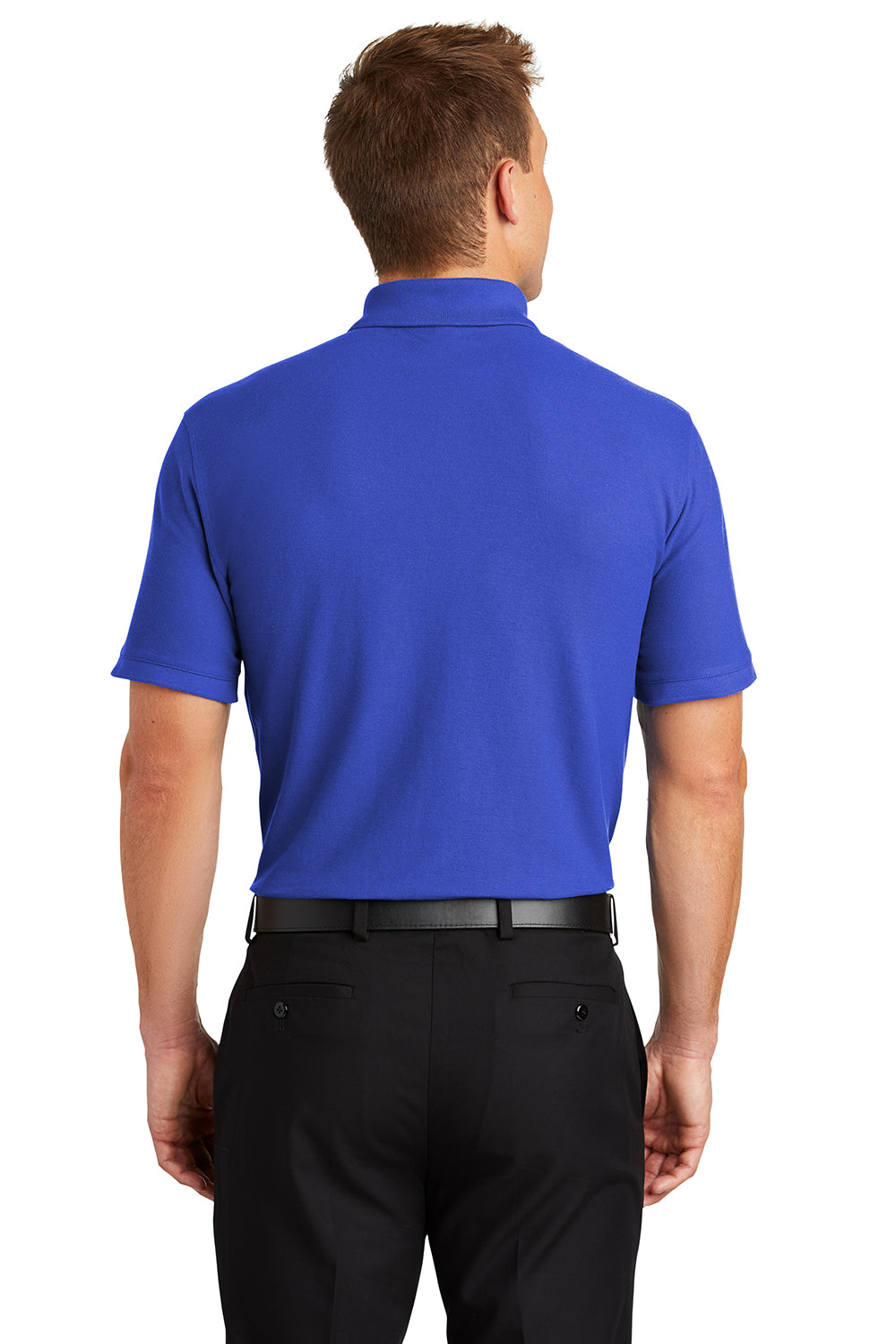 Port Authority K100/TLK100 Mens Core Classic Short Sleeve Polo Shirt True Royal Blue Model Back