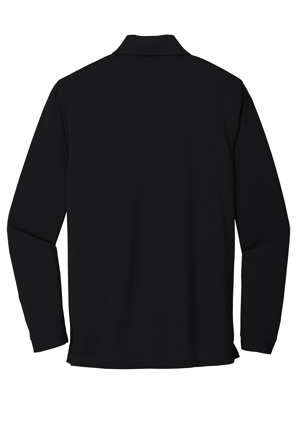 Port Authority K110LS Mens Dry Zone Performance Moisture Wicking Long Sleeve Polo Shirt Deep Black Flat Back