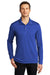 Port Authority K110LS Mens Dry Zone Performance Moisture Wicking Long Sleeve Polo Shirt True Royal Blue Model Front