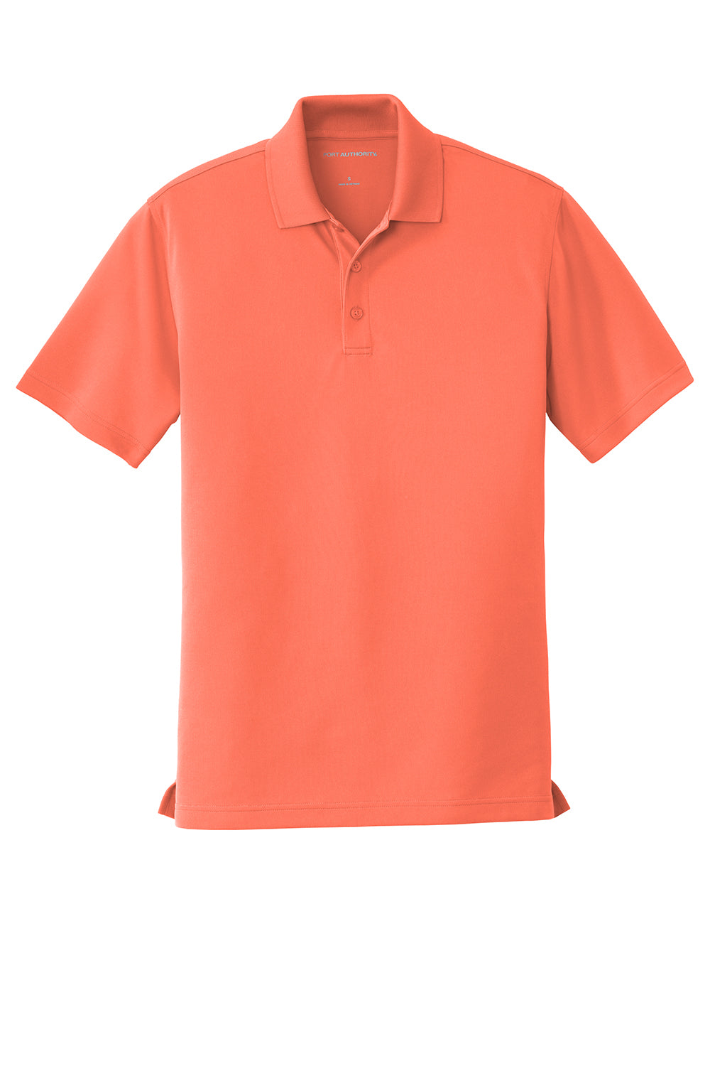 Port Authority K110 Mens Dry Zone Moisture Wicking Short Sleeve Polo Shirt Coral Splash Flat Front