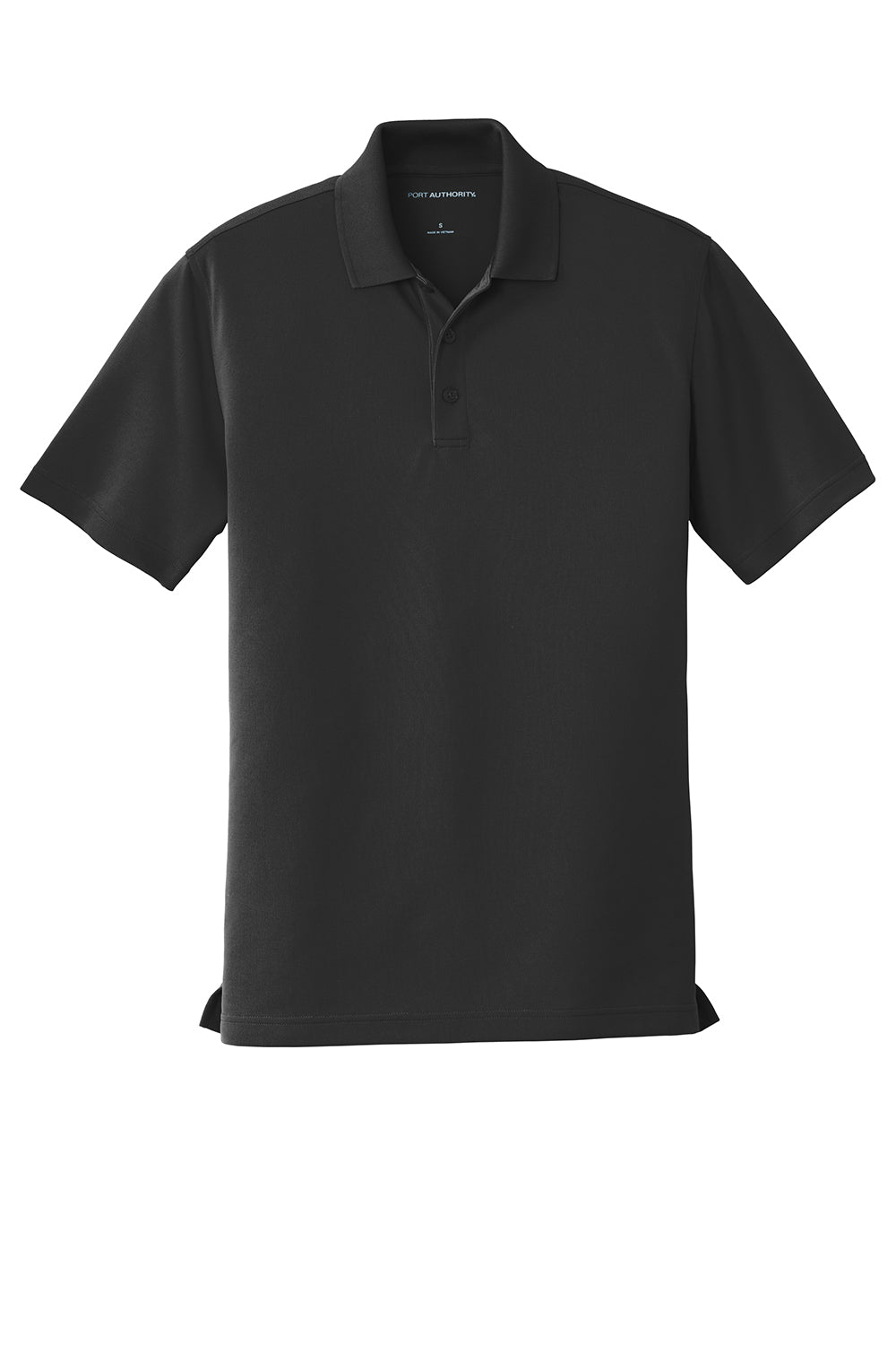 Port Authority K110 Mens Dry Zone Moisture Wicking Short Sleeve Polo Shirt Deep Black Flat Front