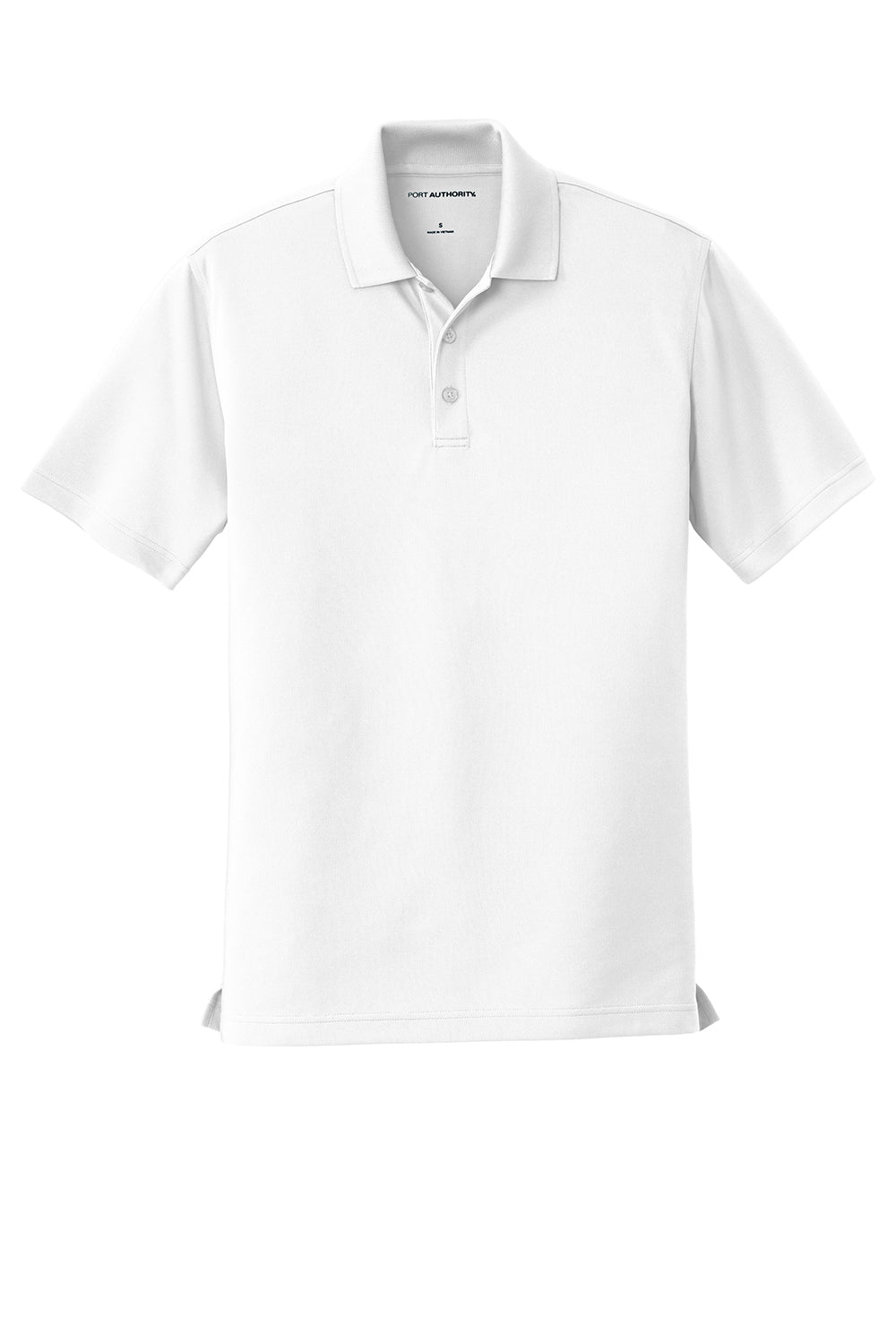 Port Authority K110 Mens Dry Zone Moisture Wicking Short Sleeve Polo Shirt White Flat Front