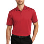 Port Authority Mens Dry Zone Moisture Wicking Short Sleeve Polo Shirt - Rich Red/Deep Black