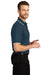 Port Authority K111 Mens Dry Zone Moisture Wicking Short Sleeve Polo Shirt River Navy Blue/White Model Side