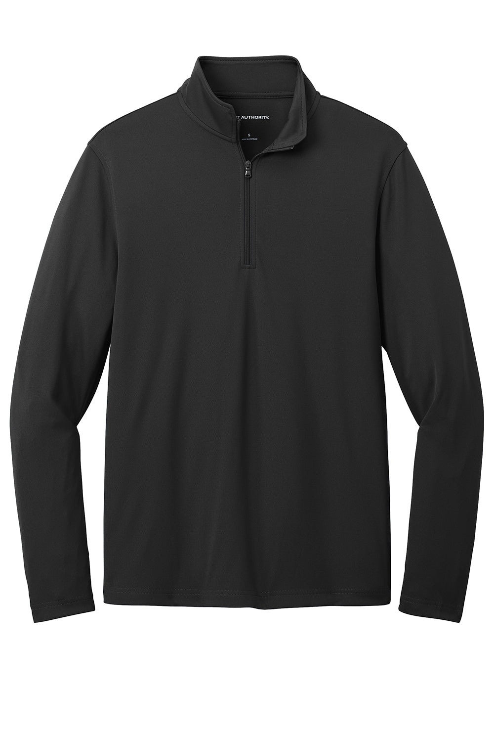 Port Authority K112 Mens Dry Zone Moisture Wicking Micro Mesh 1/4 Zip Sweatshirt Deep Black Flat Front