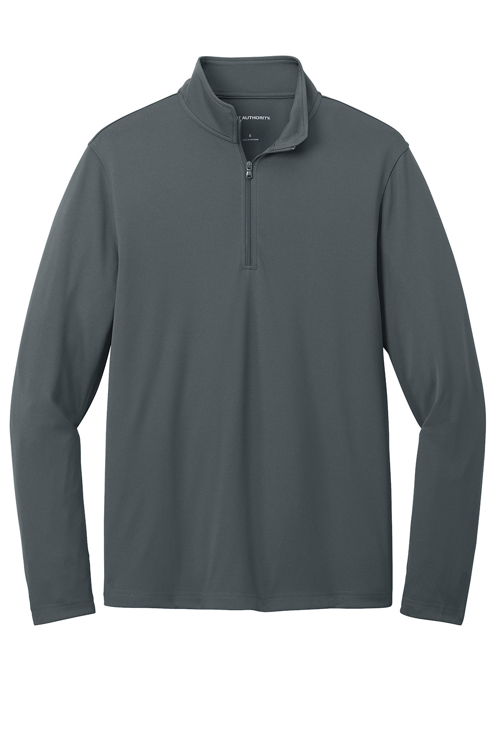 Port Authority K112 Mens Dry Zone Moisture Wicking Micro Mesh 1/4 Zip Sweatshirt Graphite Grey Flat Front