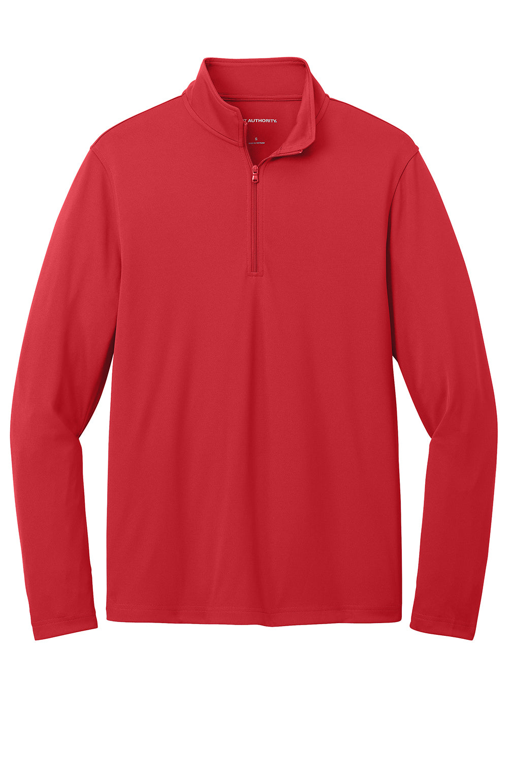 Port Authority K112 Mens Dry Zone Moisture Wicking Micro Mesh 1/4 Zip Sweatshirt Rich Red Flat Front