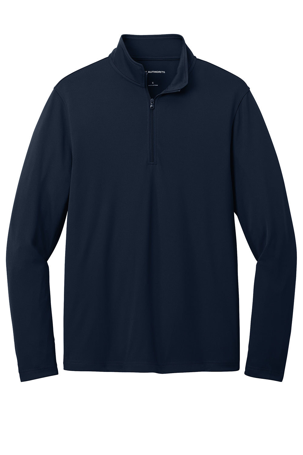 Port Authority K112 Mens Dry Zone Moisture Wicking Micro Mesh 1/4 Zip Sweatshirt River Navy Blue Flat Front