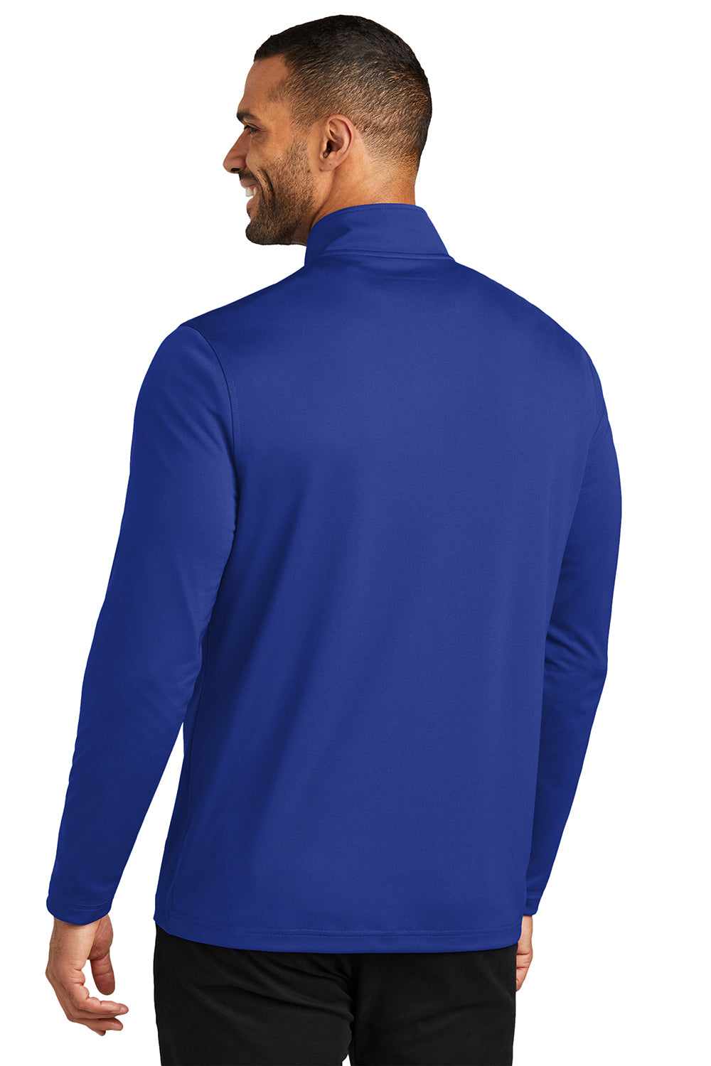 Port Authority K112 Mens Dry Zone Moisture Wicking Micro Mesh 1/4 Zip Sweatshirt True Royal Blue Model Back