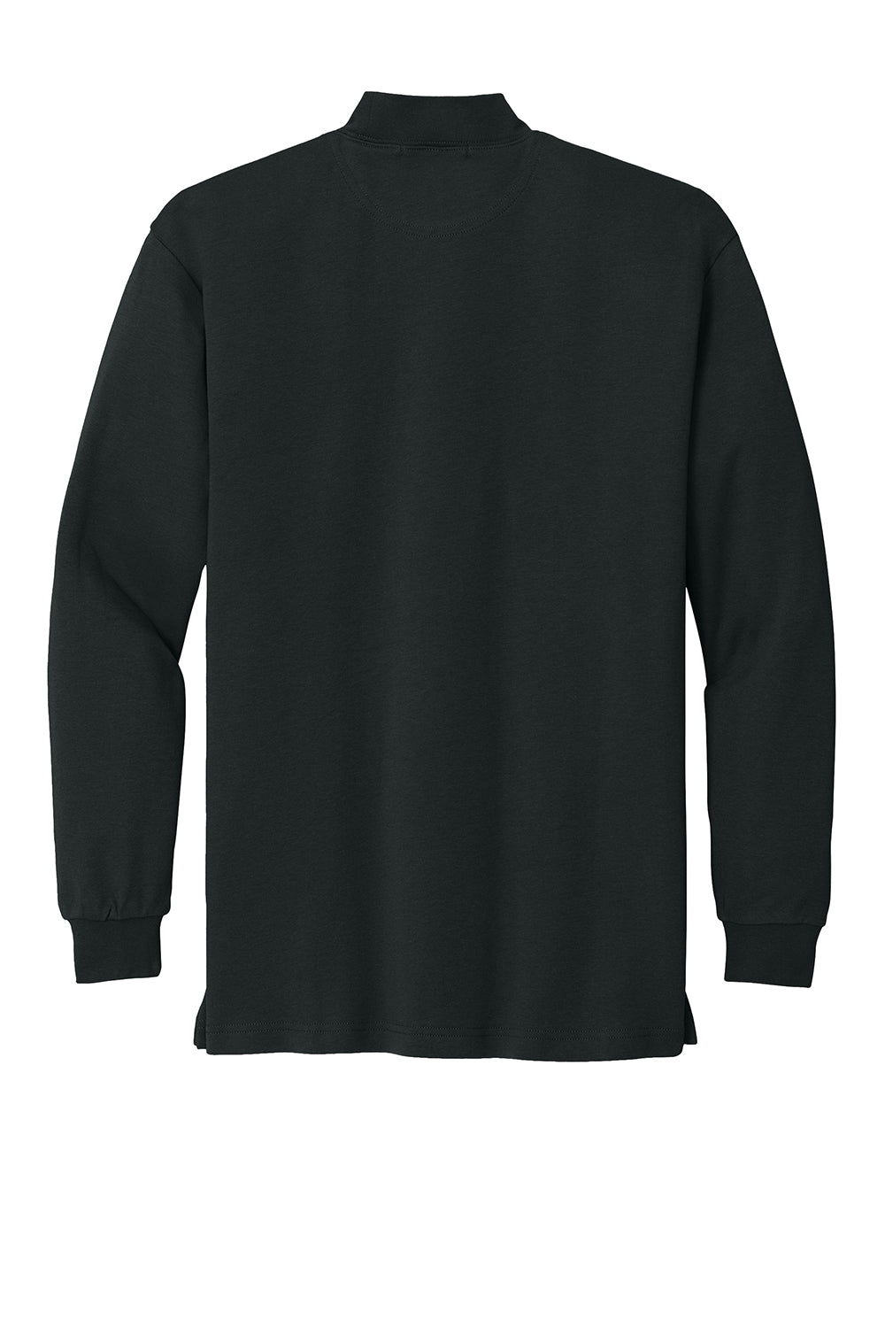 Port Authority K321 Mens Long Sleeve Mock Neck T-Shirt Black Flat Back