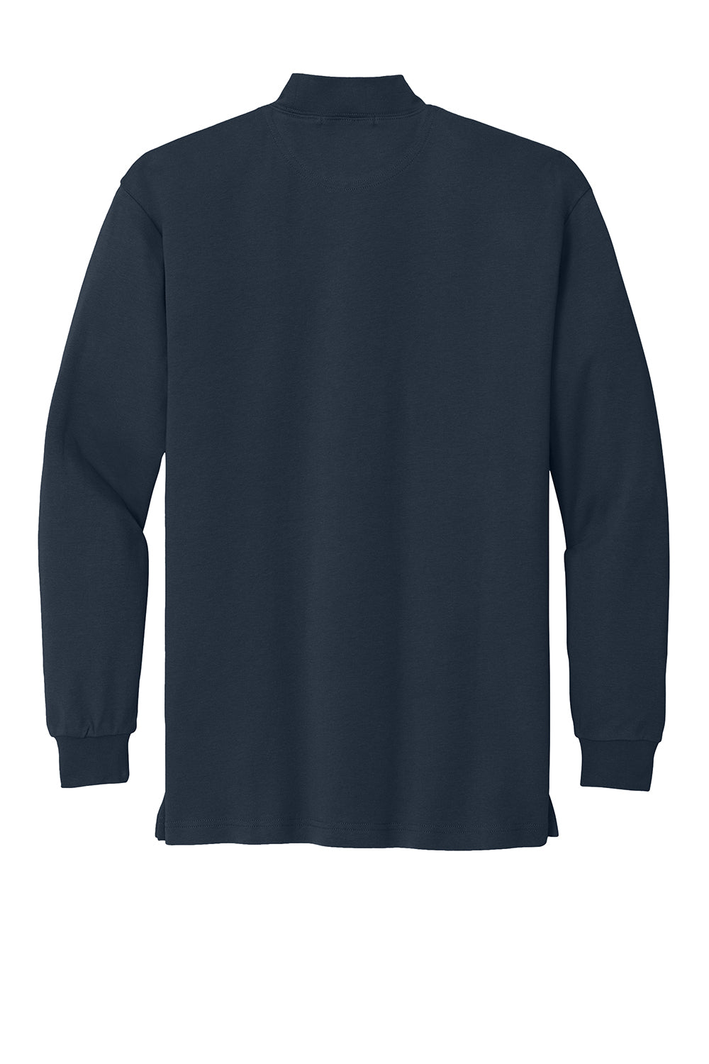 Port Authority K321 Mens Long Sleeve Mock Neck T-Shirt Navy Blue Flat Back