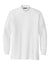 Port Authority K321 Mens Long Sleeve Mock Neck T-Shirt White Flat Front