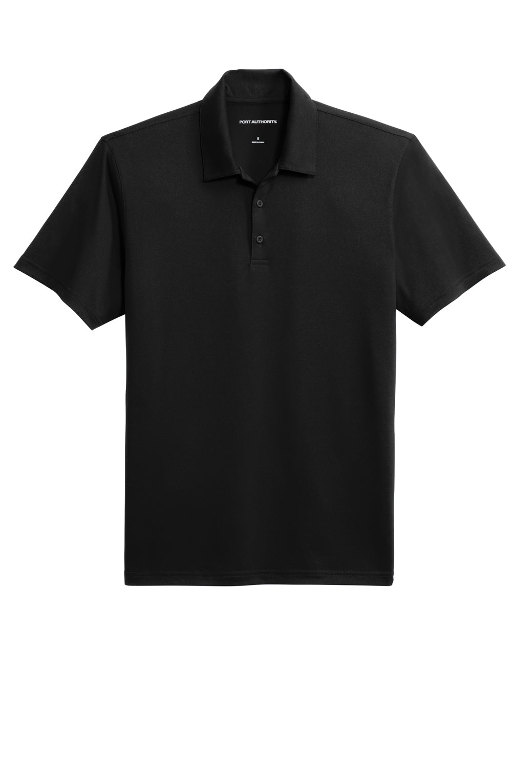 Port Authority K398 Mens Staff Performance Moisture Wicking Short Sleeve Polo Shirt Black Flat Front