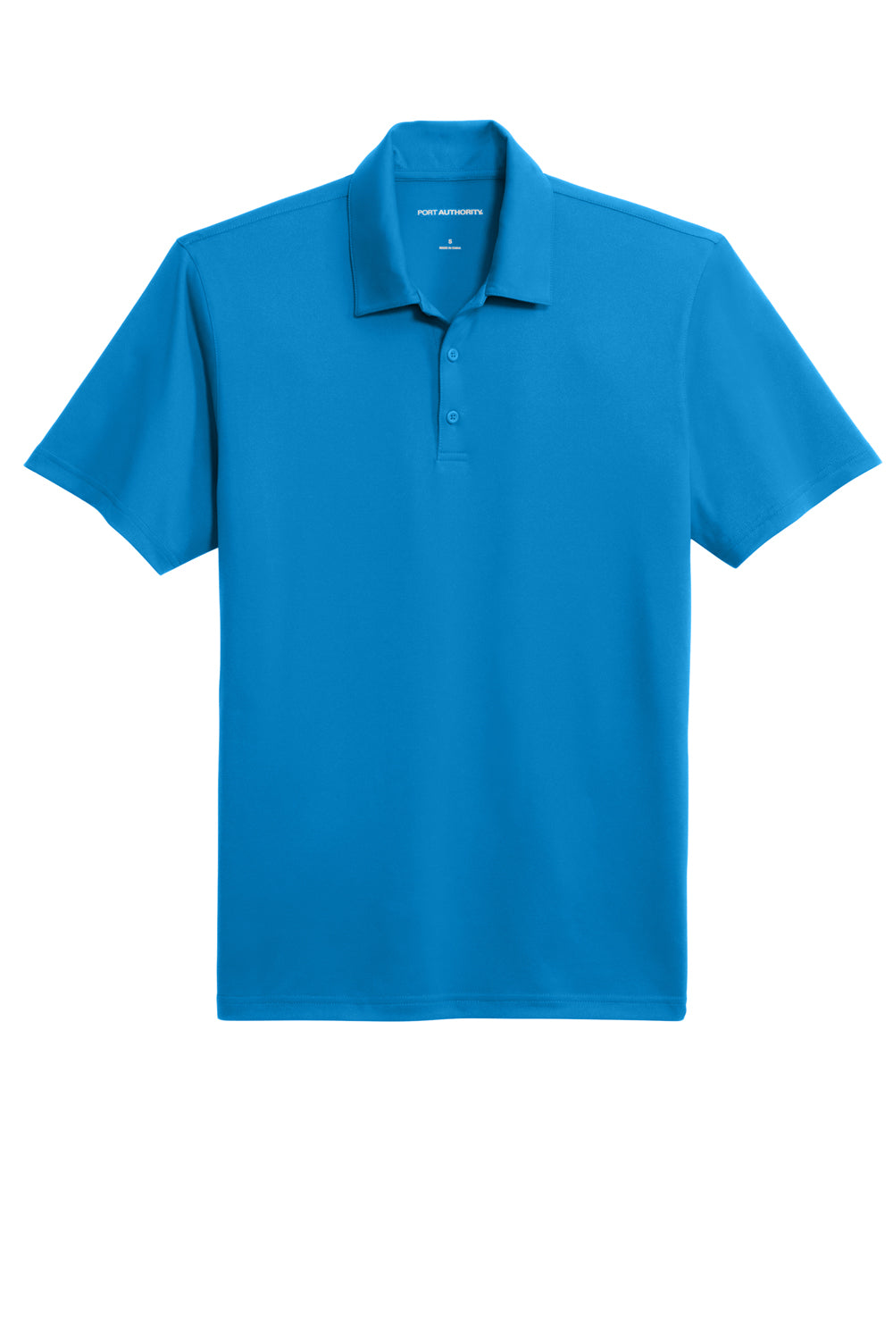 Port Authority K398 Mens Staff Performance Moisture Wicking Short Sleeve Polo Shirt Brilliant Blue Flat Front