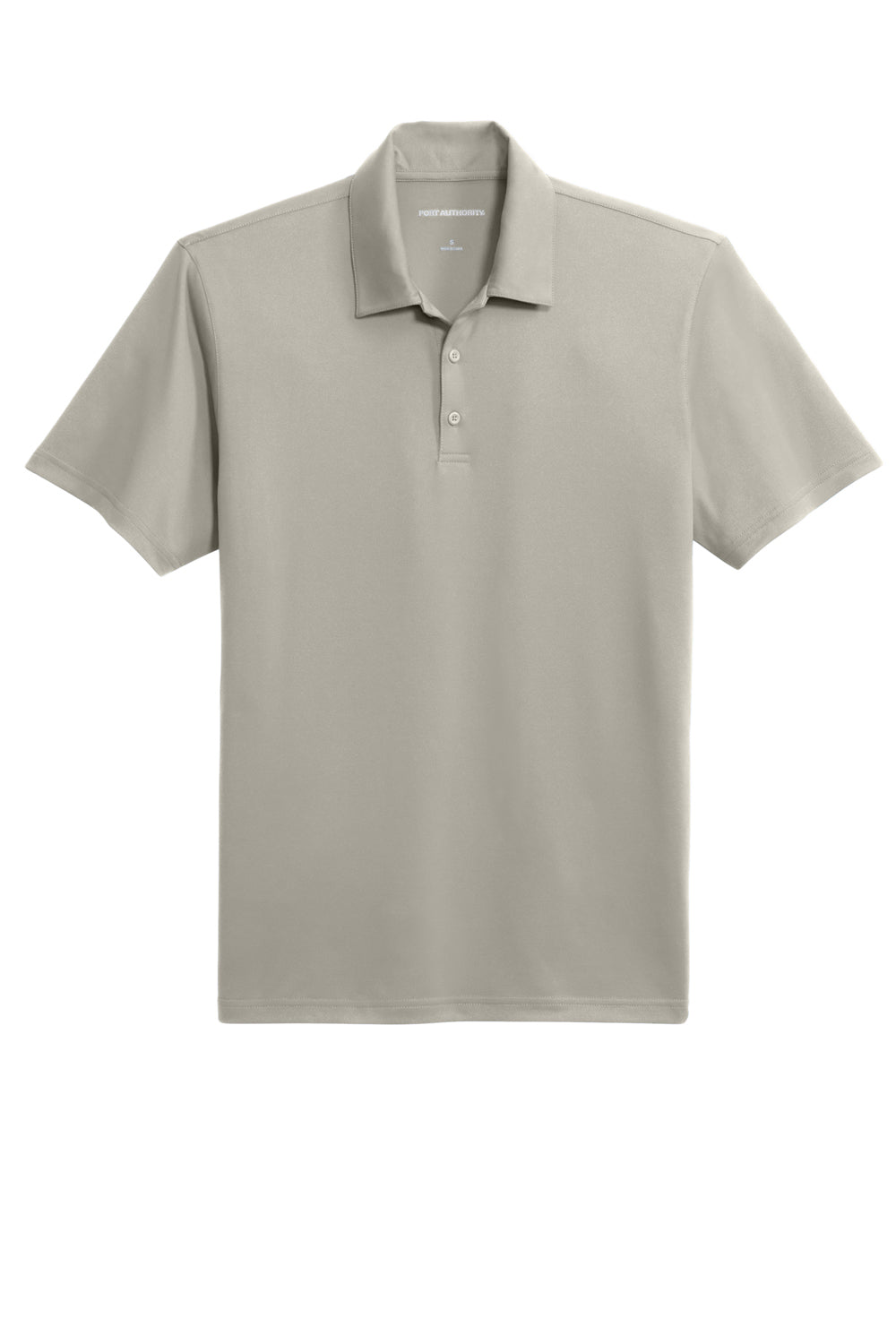 Port Authority K398 Mens Staff Performance Moisture Wicking Short Sleeve Polo Shirt Silver Grey Flat Front