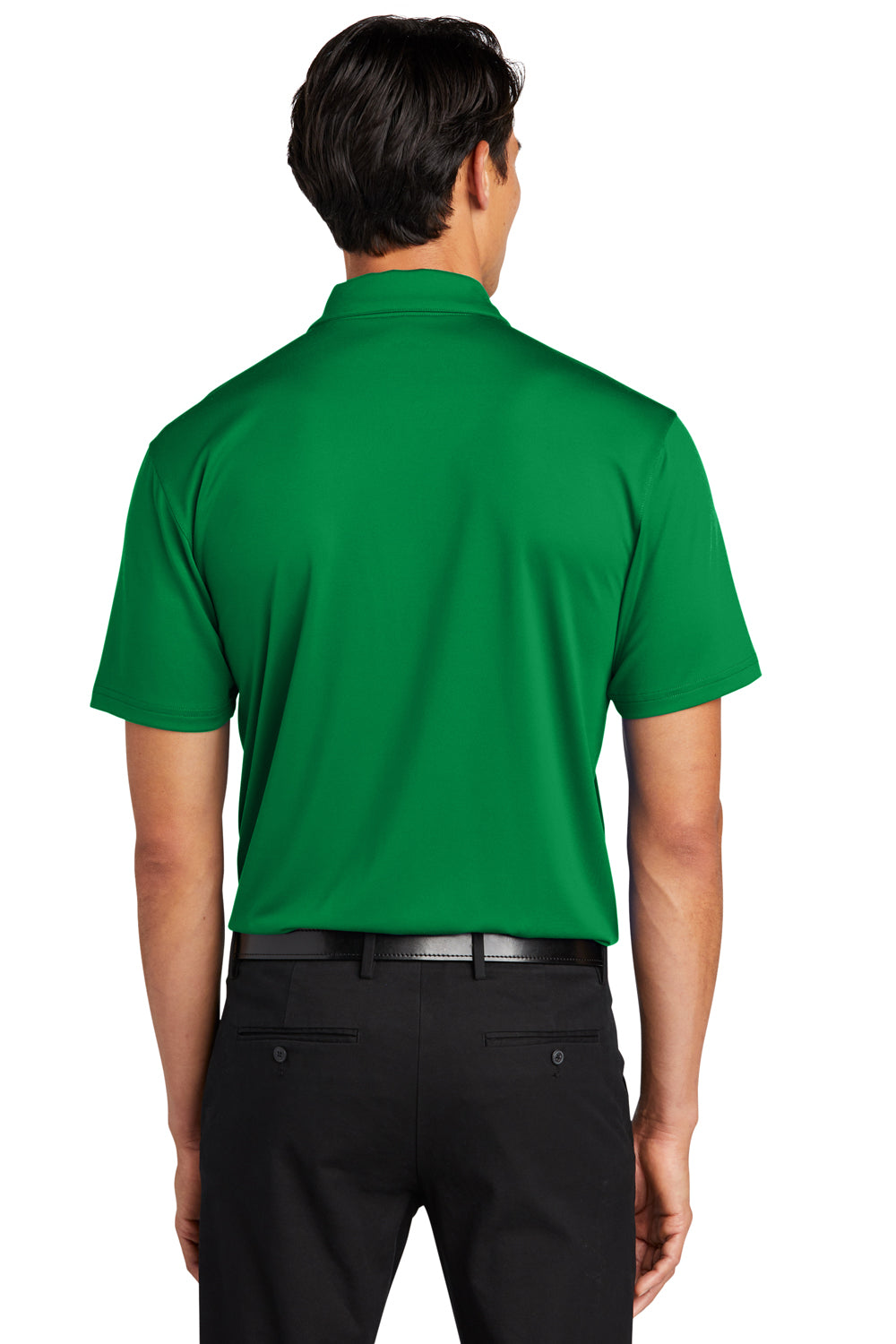 Port Authority K398 Mens Staff Performance Moisture Wicking Short Sleeve Polo Shirt Spring Green Model Back