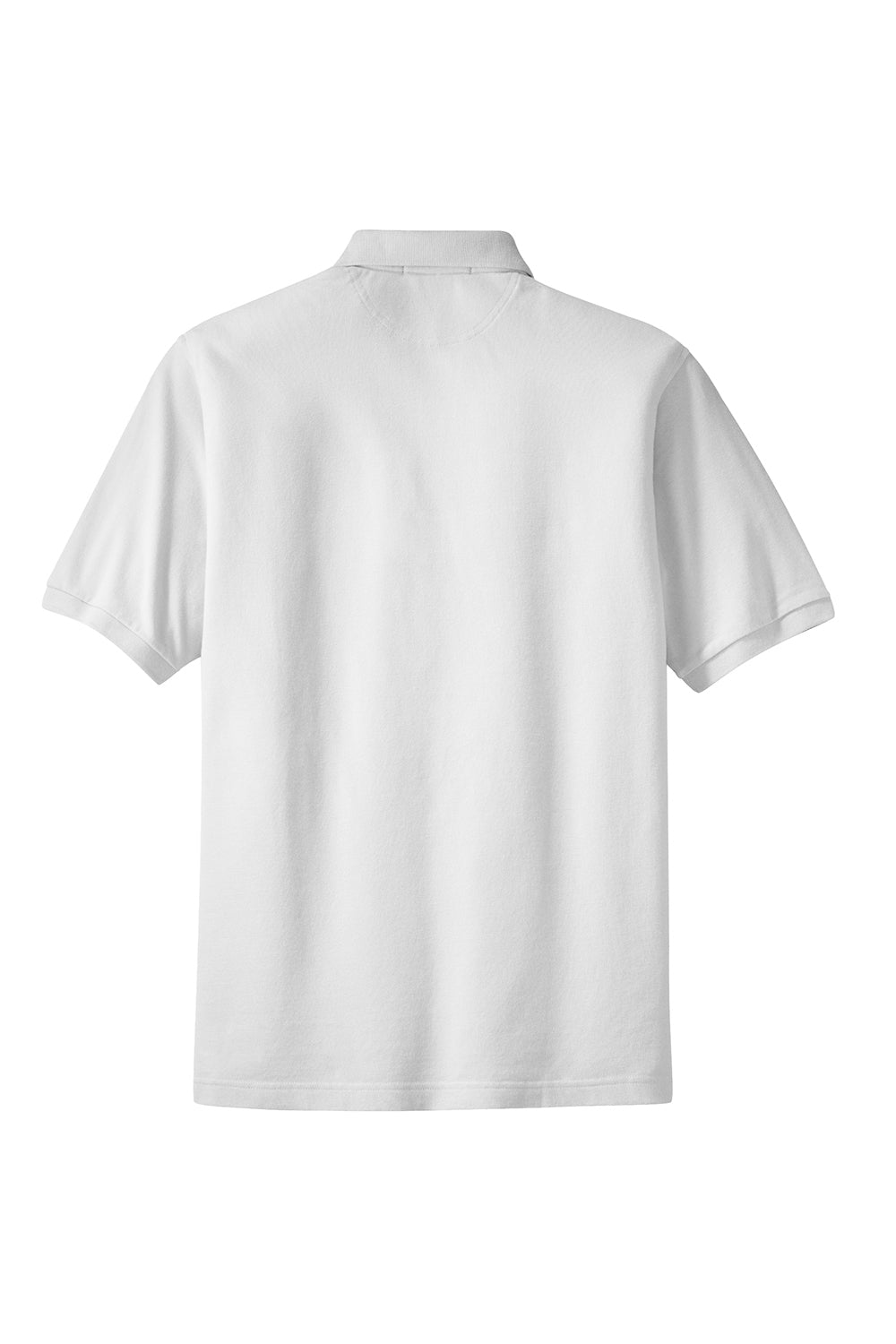 Port Authority K420P Mens Shrink Resistant Short Sleeve Polo Shirt w/ Pocket White Flat Back